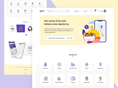 Getir - Homepage clean ui design getir homepage product ui ux web