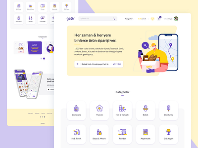 Getir - Homepage clean ui design getir homepage product ui ux web