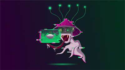 HUNGRY GHOST CYBERPUNK adobe ilustrator art cyberpunk design dribble festival hungryghost illustration vector art vectorart