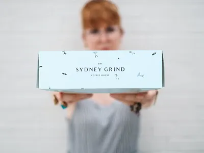 The Sydney Grind Cafe branding design hand drawn icon illustration logo packagedesign typography vector