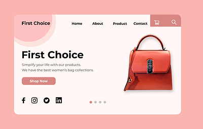 First Choice Women's Bag apparel application landing design landing page landing page concept landing page design ui uiux