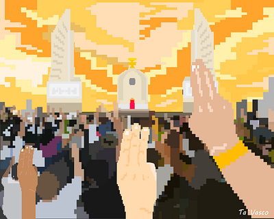 Democracy belongs to the people. background character color democracy design graphicdesign illustration logo people pixel art wallpaper