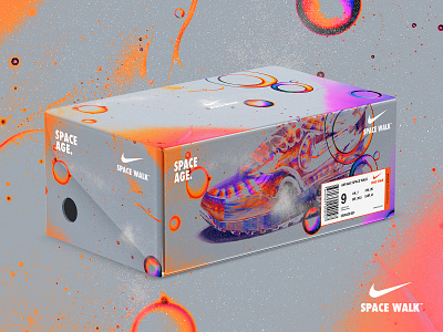 Nike X MBSJQ l Space Walk 3d branding c4d cinema 4d cinema4d fashion gradient illustration motion nike nike air nike air max octane packaging poster space typography