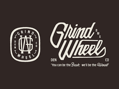 Grindwheel Shirt Design Elements bicycle bike blackletter bmx branding cursive hand lettering handlettering industrial lettering monogram retro script seal shirt signet typography vintage work wear workwear