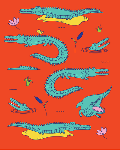 Gators color design illustration vector