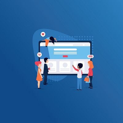 Website Traffic Illustration computer followers graphic design illustration people site traffic viewers web developement web traffic website website builder website design website traffic