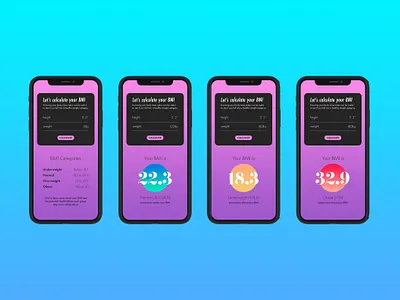 Daily UI :: 004 app bmi calculator calculator design calculator ui daily ui daily ui 004 daily ui challenge dailyui dailyuichallenge design health lifestyle mobile mobile ui ui