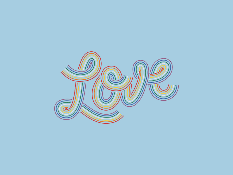 Rainbow Love Pride Giphy Sticker animation branding design motion graphics pride rainbow