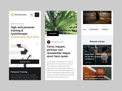 Mobile - Physicum amsterdam dennis design gym interface mobile personal trainer personal training physicum snellenberg training ui ux web design webdesign website