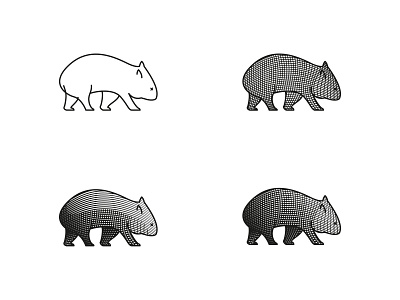 Etching engraved engraving illustrator learning logo process vector wip wombat