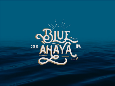 Blue Ahaya Beer branding design graphic design illustration logo packaging typography vector