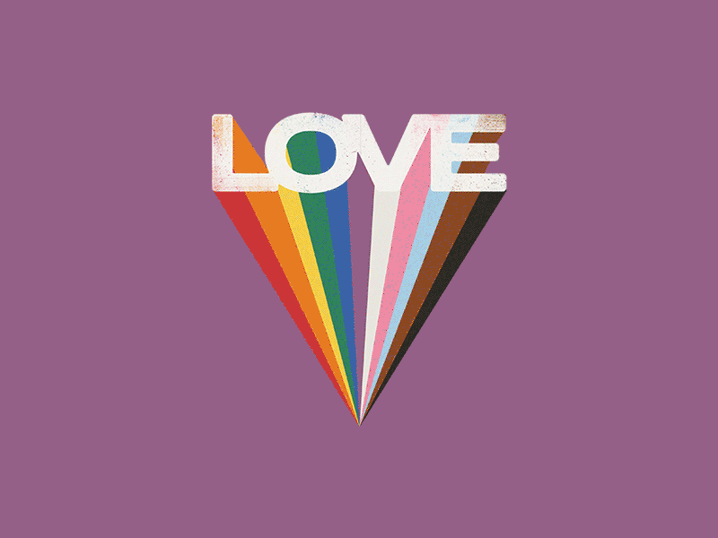 Love Emblem Pride Giphy Sticker animation branding design motion graphics pride rainbow