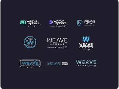 WeaveSphere Branding Exploration blue branding conference design exploration figma graphic design illustration logo logoglyph logomark sphere tech typography weave