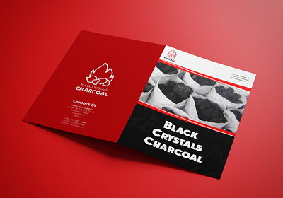 A4 Bifold Brochure for Black Crystals Charcoal bifold brochure branding brochure brochure design