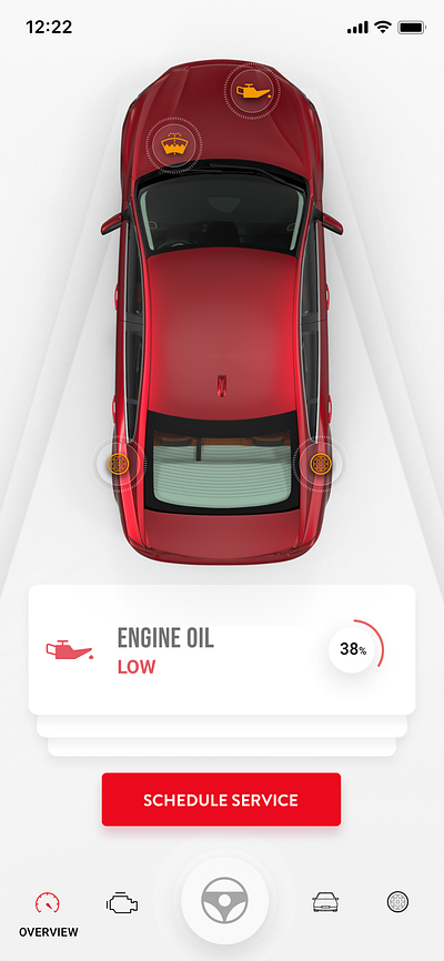 Car management system car futuristic red redesign redesign concept