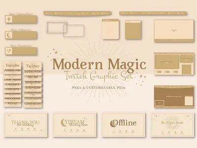 Modern Magic Streaming Overlays and Graphics bohemian magic modern obs spiritual stream stream overlays streamlabs