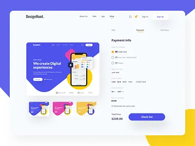 Checkout Page agency app branding chackout creative creative design dailyui design ui ux web web design website