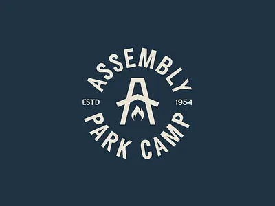 Logo design for Assembly Park Camp assembly park camp brand identity branding camp camp logo flame icon icon logo patch summer the letter a vector wisconsin