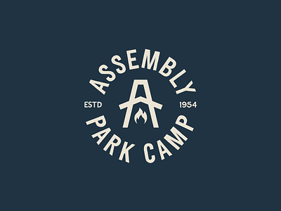 Logo design for Assembly Park Camp assembly park camp brand identity branding camp camp logo flame icon icon logo patch summer the letter a vector wisconsin