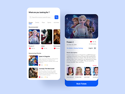 Movie Ticket Booking App app design appdesign designer interaction design minimal mobile movieapp ticket booking ui uiux uiuxdesign userinterface web design