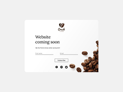 Dribble 100 daily ui 100 days challenge 100 days of ui coffee dailyui design ui website coming soon