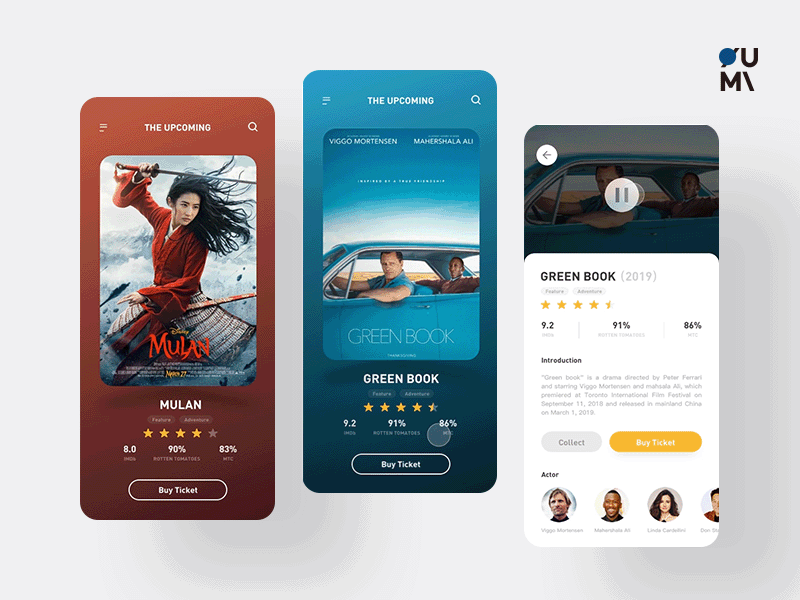 Movie UI animation app design principle sketch ui