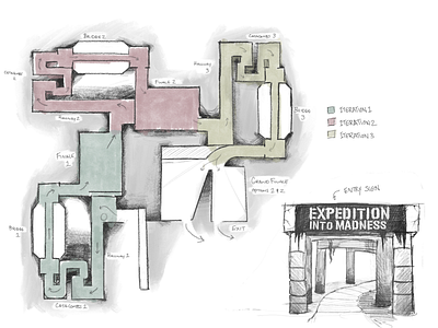 #ArmchairImagineering: Expedition Into Madness scarehouse armchair imagineering disney eldritch halloween imagineering procreate scare house theme park design universal studios