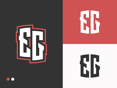 Red EG Logo // Minimal Esports Logo black branding design esports flat games gaming gaming logo gaminglogo logo minimal modern red streamer twitch vector white