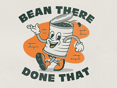 Bean There, Done That bean beans can cartoon character design food illustration retro texture vintage