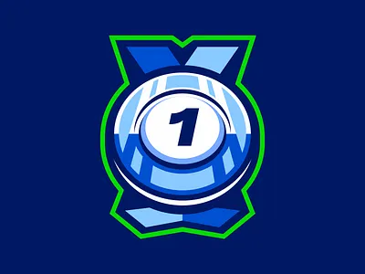 Competition 1 badge icon illustration logo medal nimartsok sportslogo vector