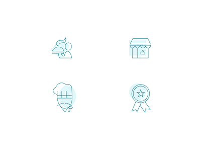 Restaurant Icon Set app chef design food foodie icon icon design icon set iconography illustration minimal server vector