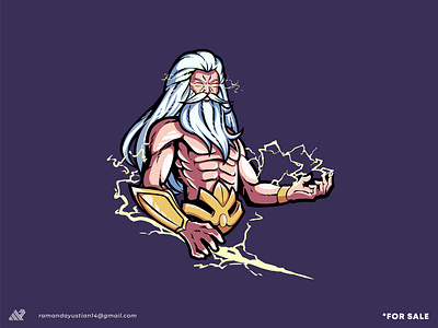 Logo Zeus/ Illustration/ Mascot * For Sale * brand identity branding design esports god gods graphic design graphic designer illustration logo design mascot vector zeus