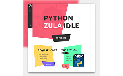 Python Zula Idle design desktop gravit designer landing landing design landing page ui uidesign uiux ux uxdesign web webdesign