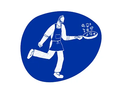Self-care: cooking and sharing apron character character design cooking cooking class food fry frying pan group activity illustration meal meals minimal minimalist monochromatic monochrome self care selfcare texture vegetables