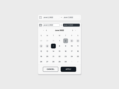 Date Range Selector blackwhite calendar component date forms mobile selector ui