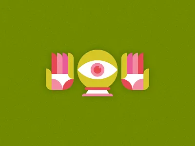 What the Future Holds crystal ball eye fortune teller hands illustration mysticism