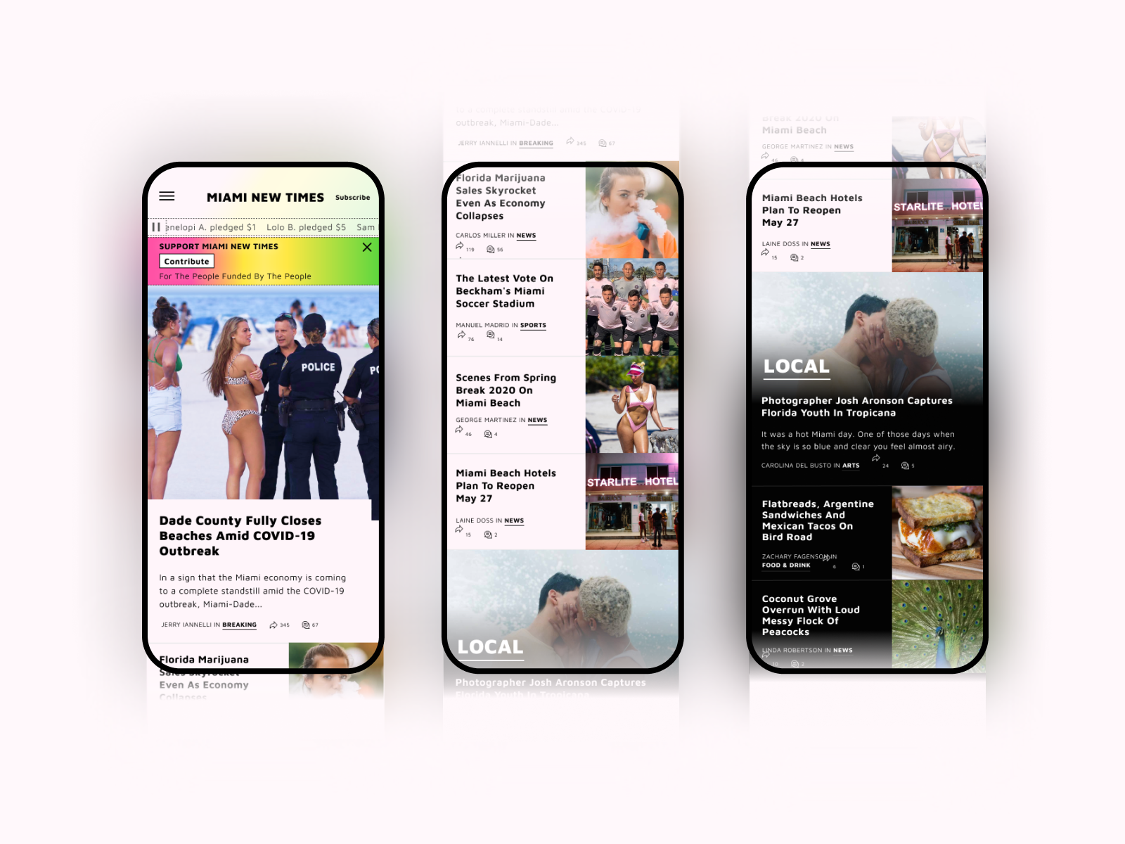 Example of Responsive Media Site  UX-UI, Mockups