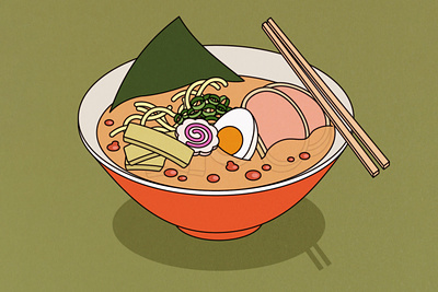Retro Ramen adobe illustrator food illustration illustrator illustrator for ipad japan noodle process ramen retro timelapse