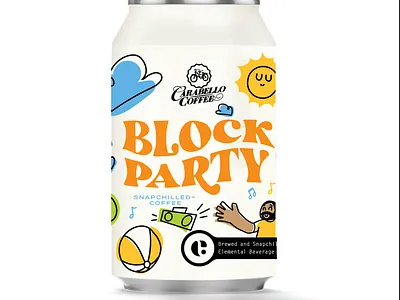 Block Party Snapchilled Coffee coffee coldbrew elemental beverage company elemental beverage company illustration packaging product design