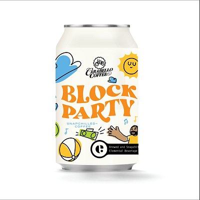 Block Party Snapchilled Coffee coffee coldbrew elemental beverage company elemental beverage company illustration packaging product design