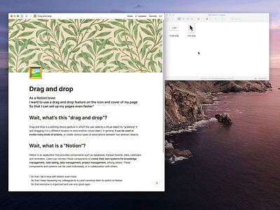 Notion - Drag and drop desktop desktop app improvement interaction design microinteraction notion product design protopie prototype ui