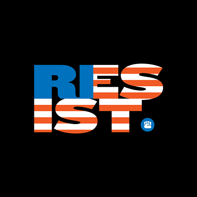 Resist design flat icon logo minimal typography