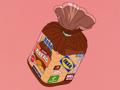Inflation Solution: Bread adobe illustrator bread decals editorial food illustration illustrator retro sponsorship