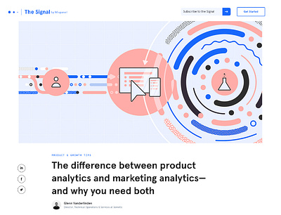 Product and Marketing Analytics Blog Image analytics blog blog image circular data flat flow geometric mixpanel product science user vector illustration