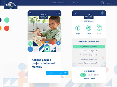 Kids toys subscription service - Piece of Style scapes WIP child colors icons kids mobile nav navigation pattern style stylescape subscription toys ui