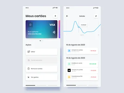 Credit Card bank app card credit card mobile ui
