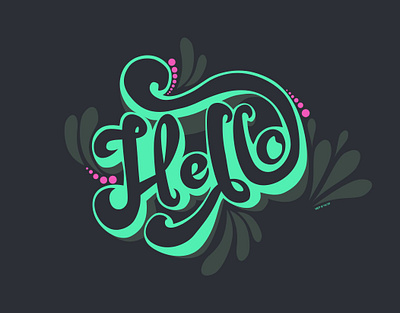 70s Lettering 'Hello' 70s 70sdesign 70sscript branding dark dark mode dark ui design flat graphic graphics illustration lettering letters typography vibrant