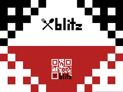 Blitz-Logo art branding design flat graphicdesign illustration logo logodesign menu photoshop pixel qr qrcode red restaurant vector