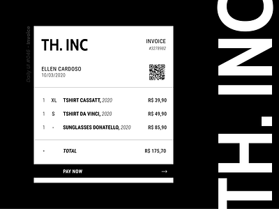 Invoice - Daily UI Challenge #046 dailyui dailyui046 dailyuichallenge invoice ui ui ux ux uxdesign web