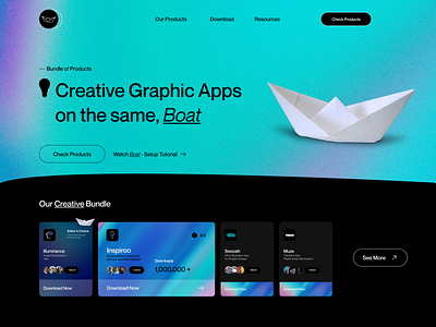 Boat - Creative Apps Suite for Designers and Producers adobe app boat creative design gradient graphic graphic design holographic illustration mesh music ui website xd